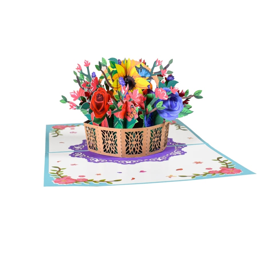 image 1 of Sunshine & Petals Vibrant Floral Pop-Up Greeting Card