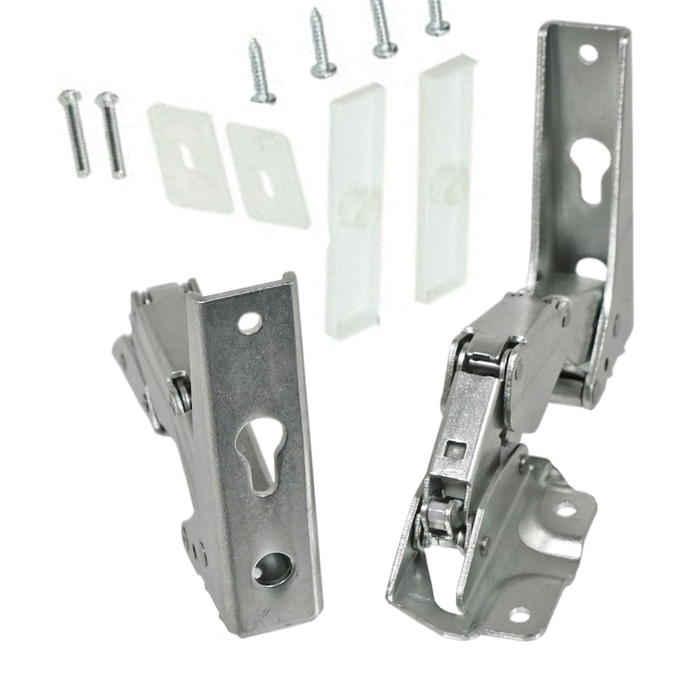 image 1 of SPARES2GO Integrated Hinges compatible with Hettich Fridge Freezer Door Hinge 3905 3362 3363 5.0 41,5 Silver