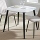 image 1 of Core Products Aspen White Square Dining Table - Black Tapered Legs H75cm x W80cm x D80cm White | Black