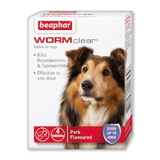 Beaphar Wormclear Dog Uptp 40kg 4 Tablets - Pack of 6
