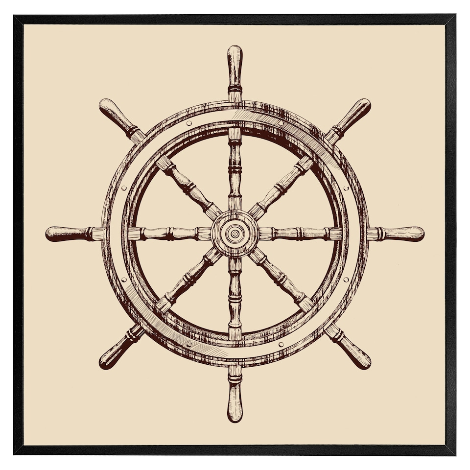 image 1 of Ship wheel (Picutre Frame) Brown | Oak | XS