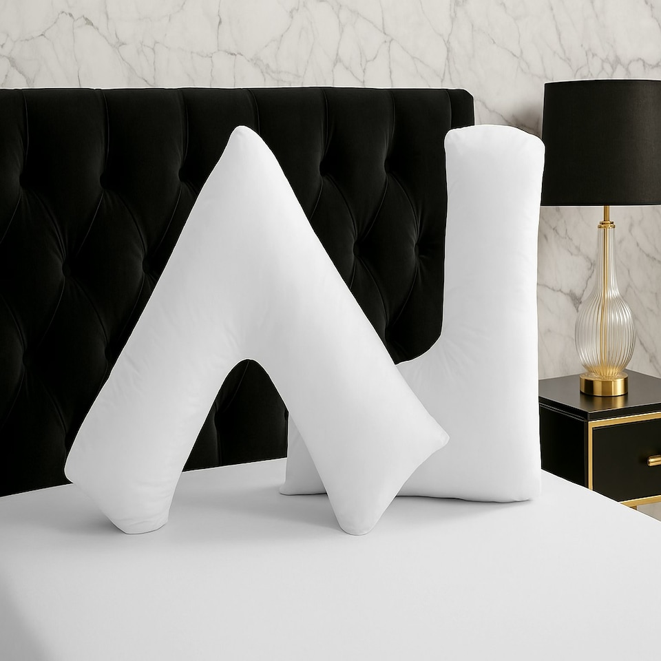 image 1 of Microfibre Soft Touch V Shape Plain Dyed Pillowcase White | White