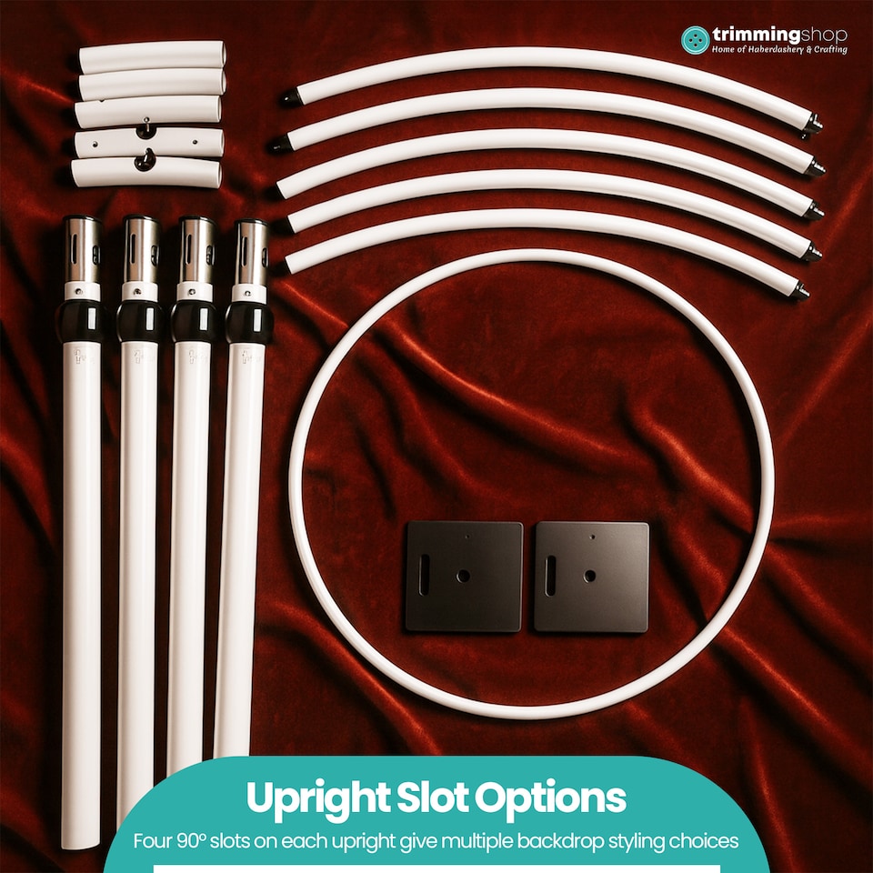image 1 of Trimming Shop 6ft to 10ft Pipe and Drape Set, Arbours Backdrop Stand Kit
