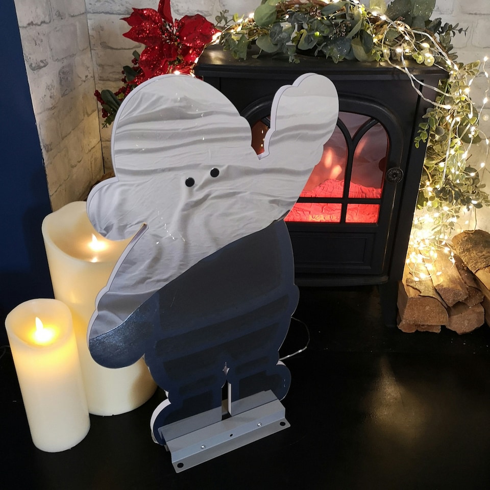 image 1 of 56cm LED Infinity Christmas Light Standing Santa Decoration with Metal Base