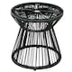 image 1 of Outsunny PE Rattan End Table, Round Hollow Drum Design Side Table, Black