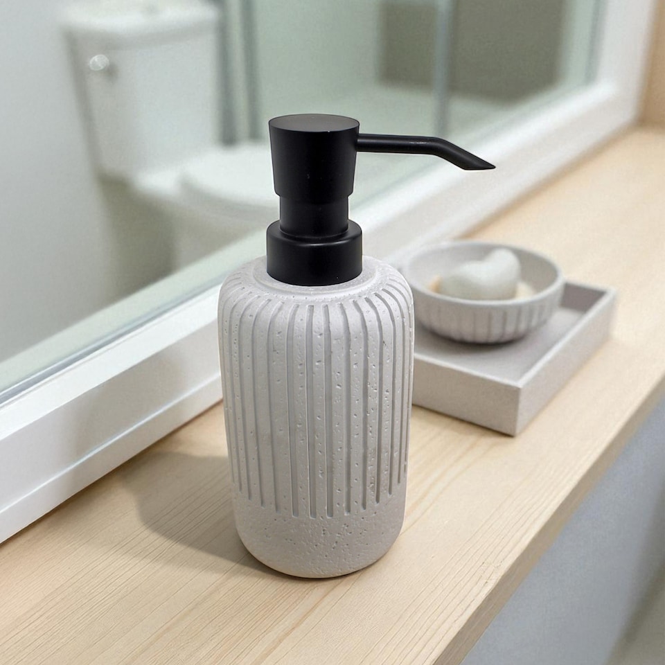 image 1 of Showerdrape Alexandria Concrete Liquid Soap Dispenser | Cream | 1