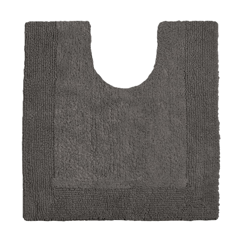 image 1 of Heavyweight Reversible Pedestal Toilet Mat - Charcoal Grey