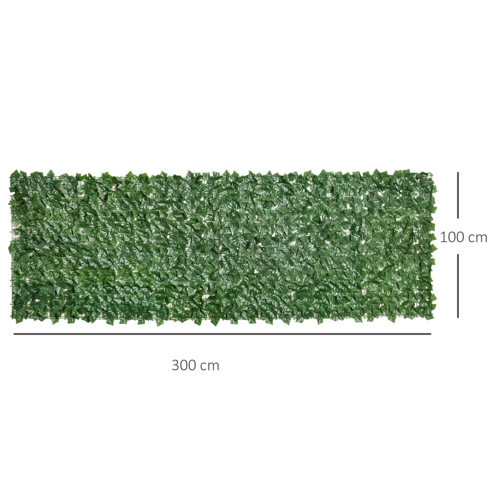 image 1 of Outsunny Artificial Leaf Hedge Panel Garden Fence Privacy Screen on Roll 1m x 3m
