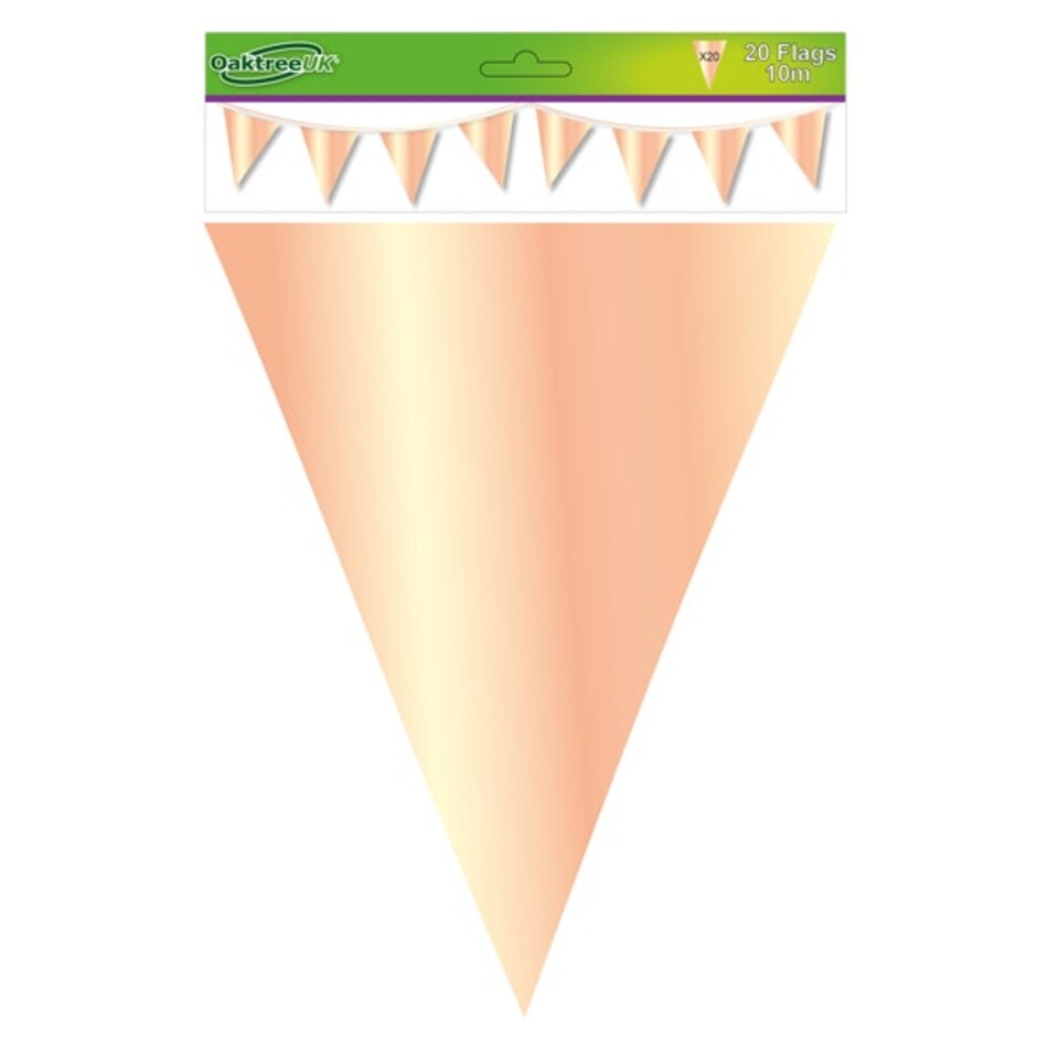 image 1 of Oaktree Metallic Solid Colour Bunting - Rose Gold - One Size