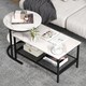 image 3 of COSTWAY Set of 2 Sofa Side Table Coffee Nesting Table Black