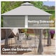 image 6 of Outsunny 3m x 3m Garden Gazebo, Double Roof Outdoor Gazebo Canopy Shelter with Netting, Solid Steel Frame, for Garden, Lawn and Deck, Light Grey