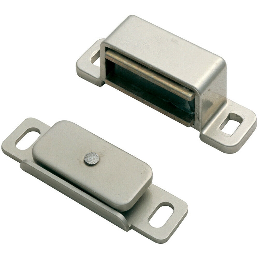 Loops Magnetic Cupboard Door Catch 37mm Fixing Centres 6kg Pull Nickel Plated in Metallics