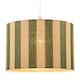 image 2 of Chic Natural Brown Bamboo Lamp Shade with Garden Olive Green Stripes
