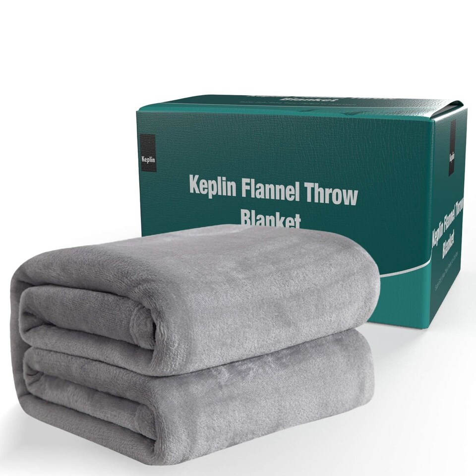 image 1 of Keplin Flannel Fleece Throw Blanket Soft Plush Microfibre Bedspread