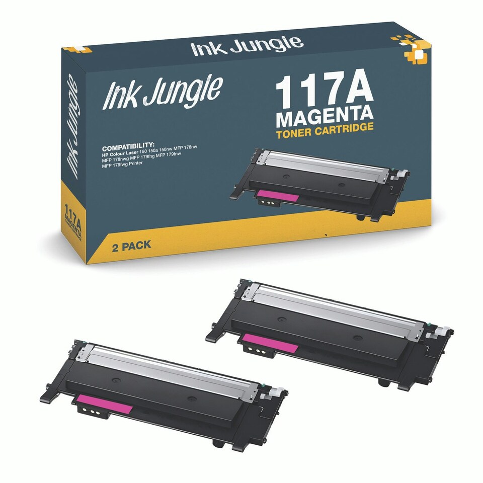 image 1 of 2x Compatible HP 117A Magenta Toner Cartridges Pink
