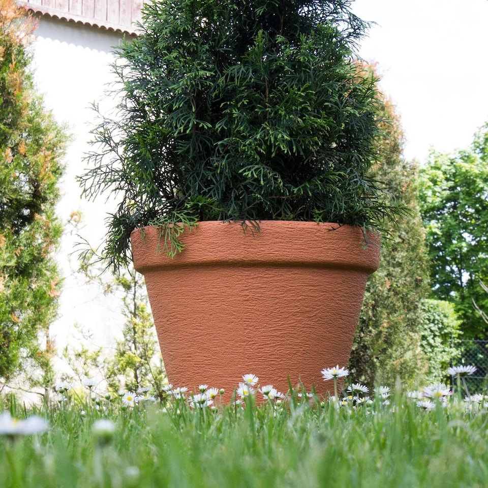image 1 of 400mm Classic Plastic Plant Pot | Orange | 1