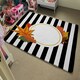 image 4 of Black Stripes, Autumn Leaves (Rug) Black | Medium: 80x150cm