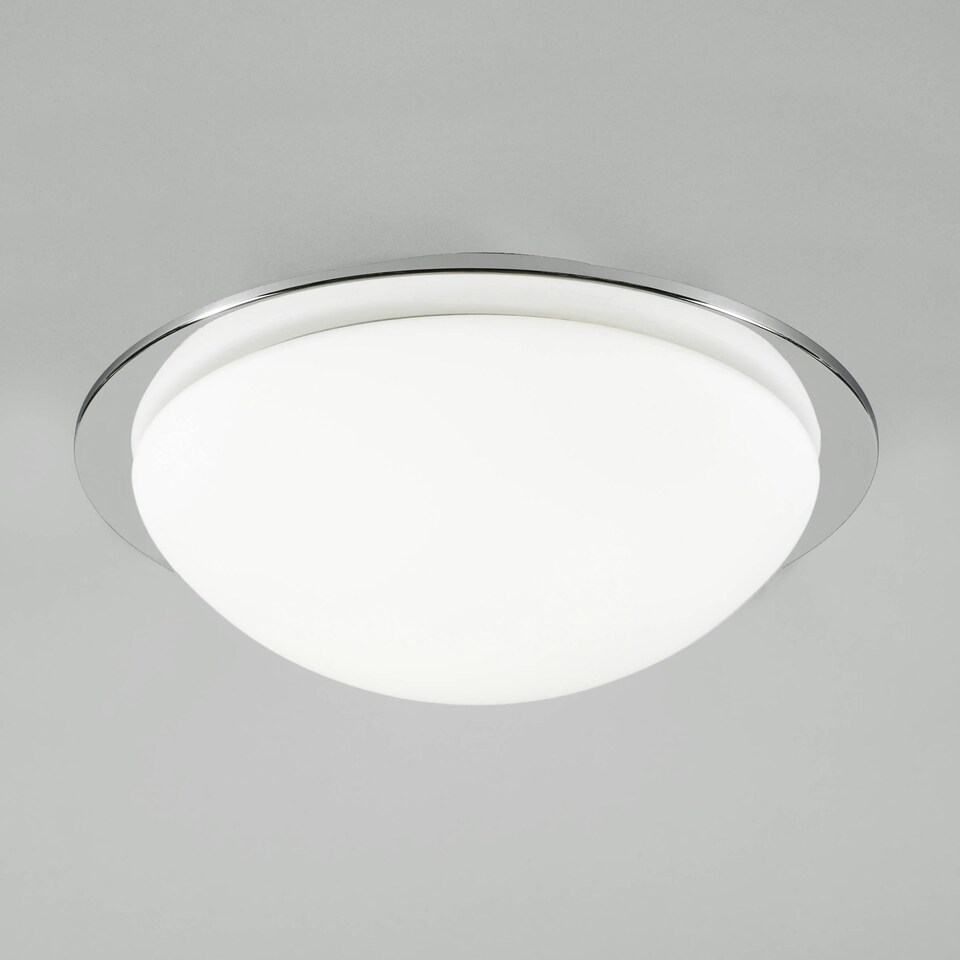 image 1 of BHS Jules Flush Bathroom Ceiling Light | Silver | Chrome | 1