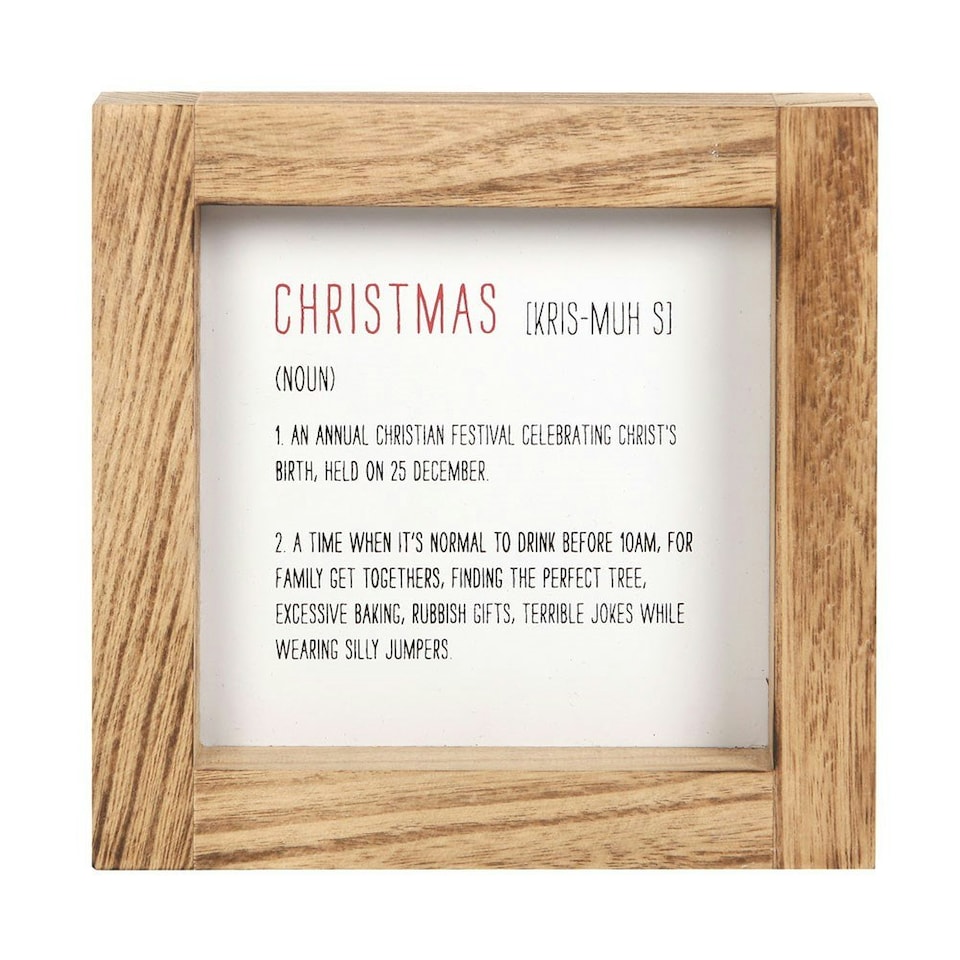 image 1 of Something Different Definition Wooden Christmas Door Sign - White/Brown - One Size