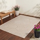 image 1 of Outdoor Plastic Rug Wool-Look Anti-Slip Durable Garden Patio Conservatory Carpet Mat - Beige Arch | Brown | Beige