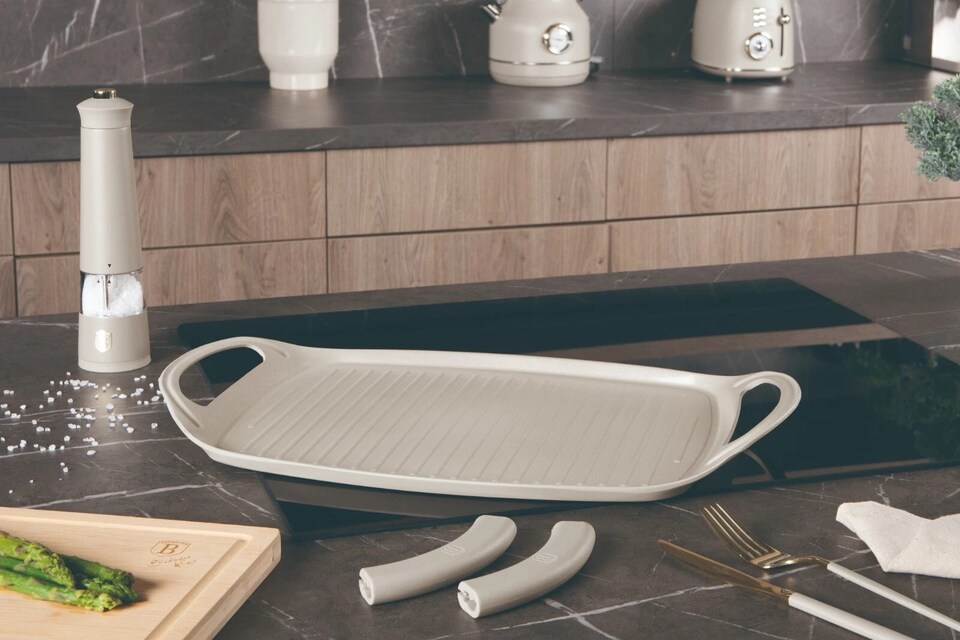 image 1 of 47cm Berlinger Haus Forged Aluminium Grill Plate Griddle Handles Oven Induction | Multi | Sahara | 1