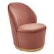 image 5 of Interiors by Premier Pink Velvet Base Chair with Golden Base, Complete Velvet Upholstery of Lounge Chair for Living Room