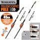 image 3 of Terratek 550W 2.5m Electric Long Reach Hedge Trimmer | Grey | Grey | 1