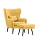 image 1 of Winslow Wing Back Fabric Occasional Button Back Modern Accent Armchair (Mustard)