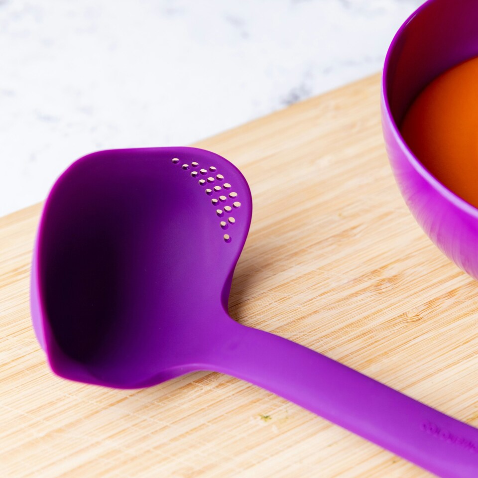 image 1 of Colourworks Silicone Kitchen Ladle with Spout Purple