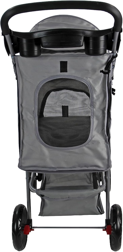 image 1 of Pet Stroller Dog Cat Puppy Pram Pushchair Travel Cart Jogging Buggy Carrier (Grey)