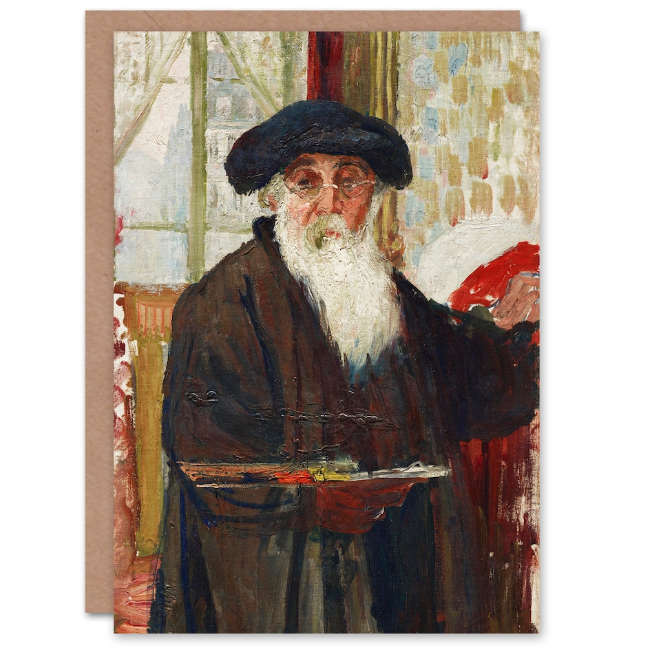 image 1 of Camille Pissarro Art Card Self Portrait With Paint Palette