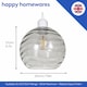 image 5 of Modern Designer Smoked Circular Ribbed Glass Non Electric Pendant Lamp Shade | Grey