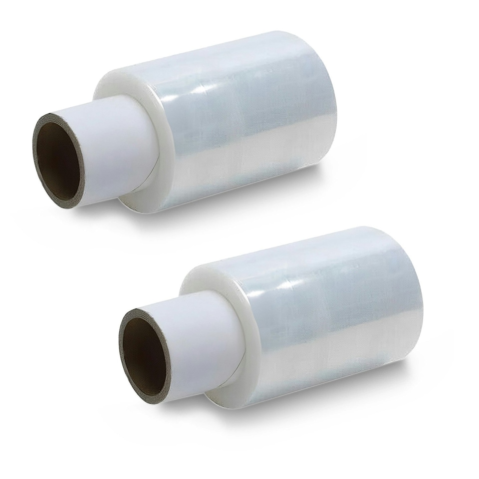 image 1 of 3 x Small Handy Size Clear Mini Waterproof 100mm x 150m Shrink Wrap Roll