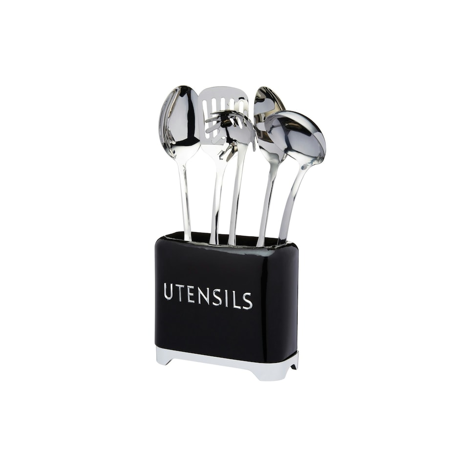 image 1 of Lovello Utensil Holder Black 20x10cm
