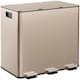 image 6 of HOMCOM 3 x 15L Triple Kitchen Bin Pedal Bin for Recycling and Waste, Gold Tone Black | 45L