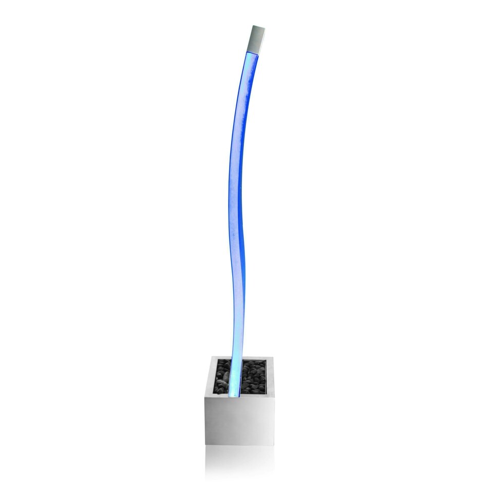 image 1 of Primrose Cosmo Curved Bubble Water Feature Wall with Colour Changing LEDs 183cm