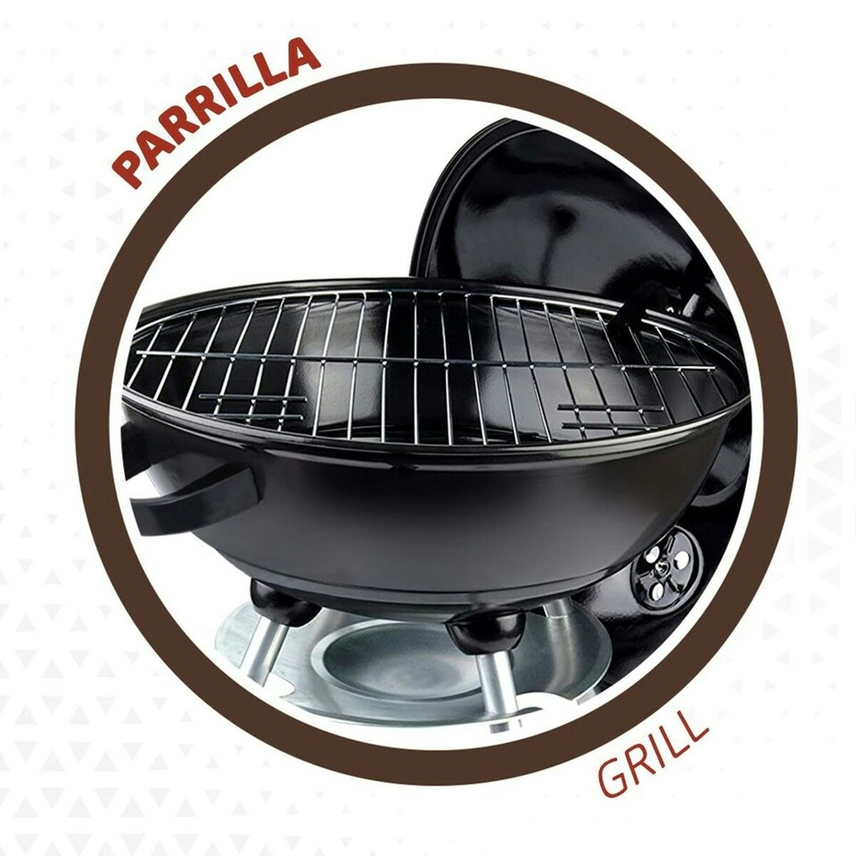 image 1 of Coal Barbecue with Wheels Aktive Enamelled Metal 46 x 89 x 46 cm Black