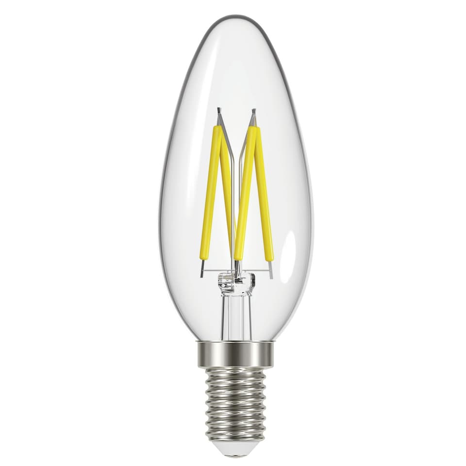 image 1 of Energizer LED Filament Candle E14 470lm 4W 2700K (Warm White) Light Bulb - Pack of 3