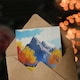 image 3 of Lakehouse Cottage Mountain Lake Autumn Landscape Birthday Greeting Card
