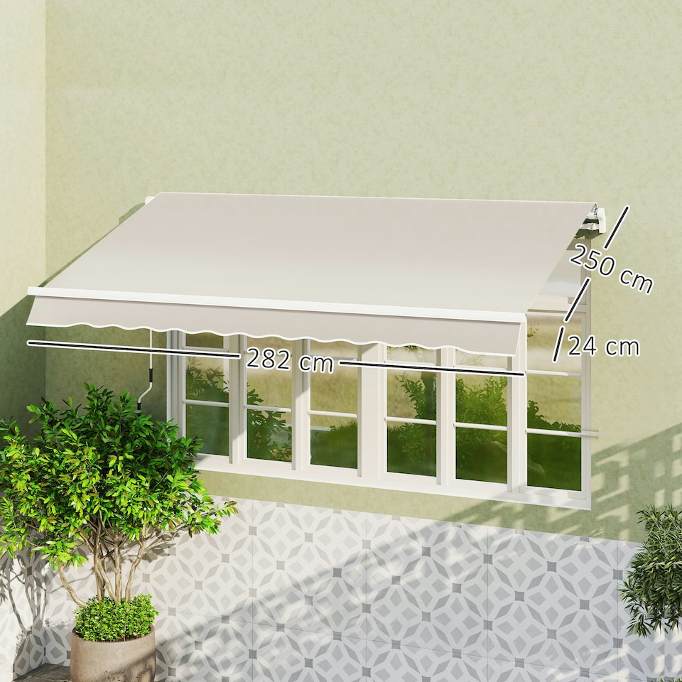 image 1 of Outsunny Replacement Canopy for 3 x 2.5 m Awning (Fabric Only) Cream | Cream