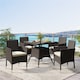 image 2 of Yaheetech Set of 2 Patio PE Rattan Chairs-Brown&Beige | Multi | Brown&Beige