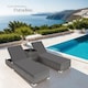 image 8 of Sun Lounger Set - 2 loungers, 1 side table, aluminium frame, adjustable backrest, rain cover | Grey | grey | 1