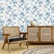 image 2 of Rasch Amelie Chinoiserie Wallpaper - Blue/White - 10m x 53cm Blue