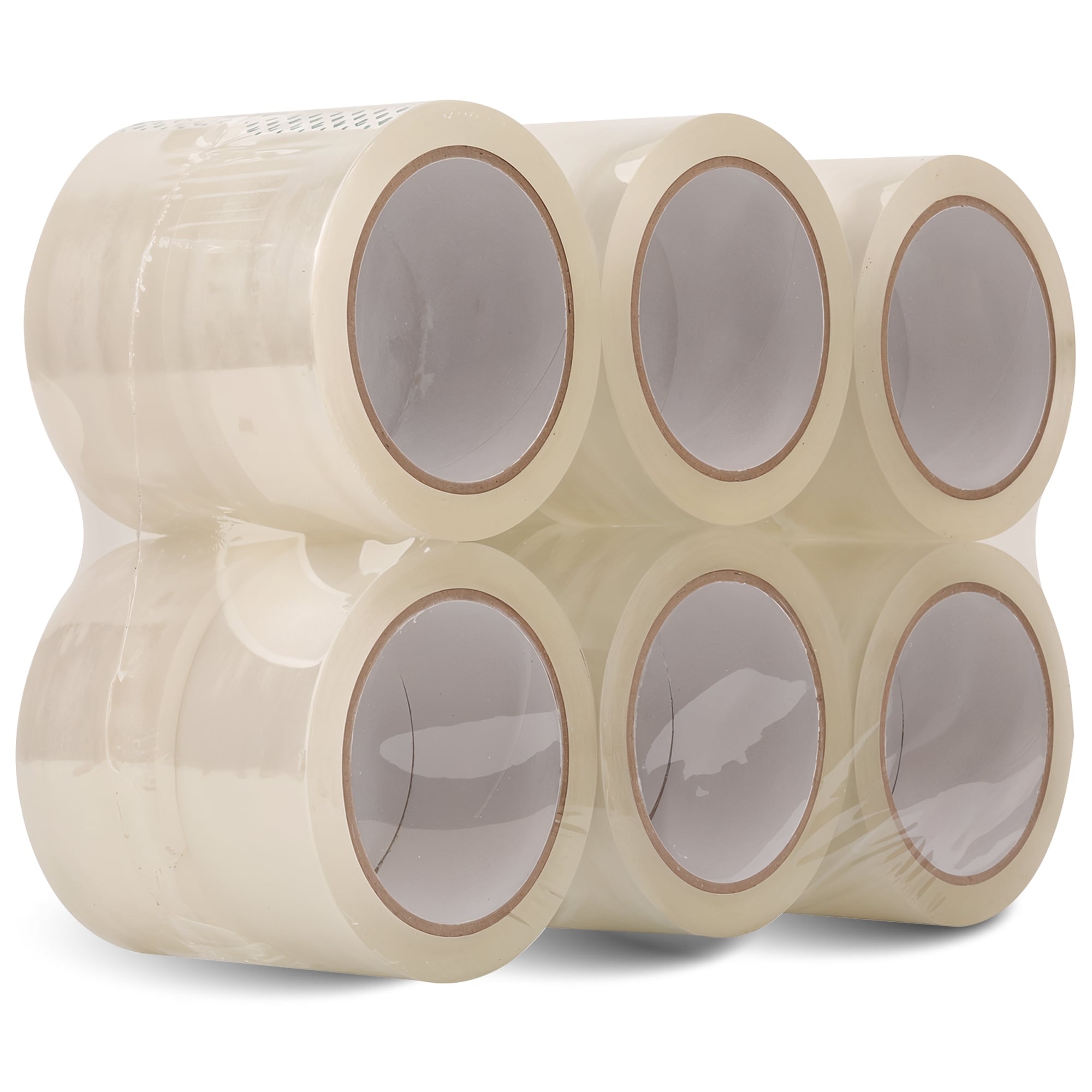 Neel Blue 48mm x 66m Clear BOPP Packing Tape, Transparent Adhesive Rolls - 12pcs