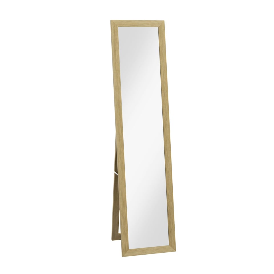 image 1 of HOMCOM Full Length Mirror Farmhouse Wall Mirror Hanging Freestanding Natural