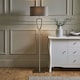 image 1 of ValueLights Katniss Large Silver Chrome Metal Floor Lamp with a Grey Fabric Oval Lampshade - Bulb Included Silver