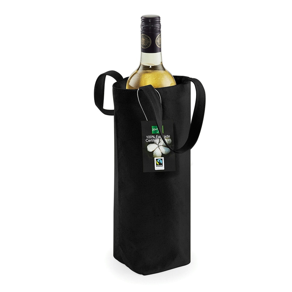 image 1 of Westford Mill Cotton Bottle Bag - Black - One Size