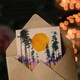 image 3 of Birthday Card Forest Sunrise Joy Abstract Landscape Painting