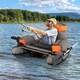image 3 of COSTWAY Inflatable Fishing Float Tube Portable Fishing Boat w/ Shoulder Straps