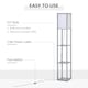 image 4 of HOMCOM 3Tier Floor Lamp, Floor Light with Storage Shelf, Reading Standing Lamp with Acrylic Shade for Living Room, Bedroom, Kitchen, Dining Room, Office, Dorm, 160cm, Grey
